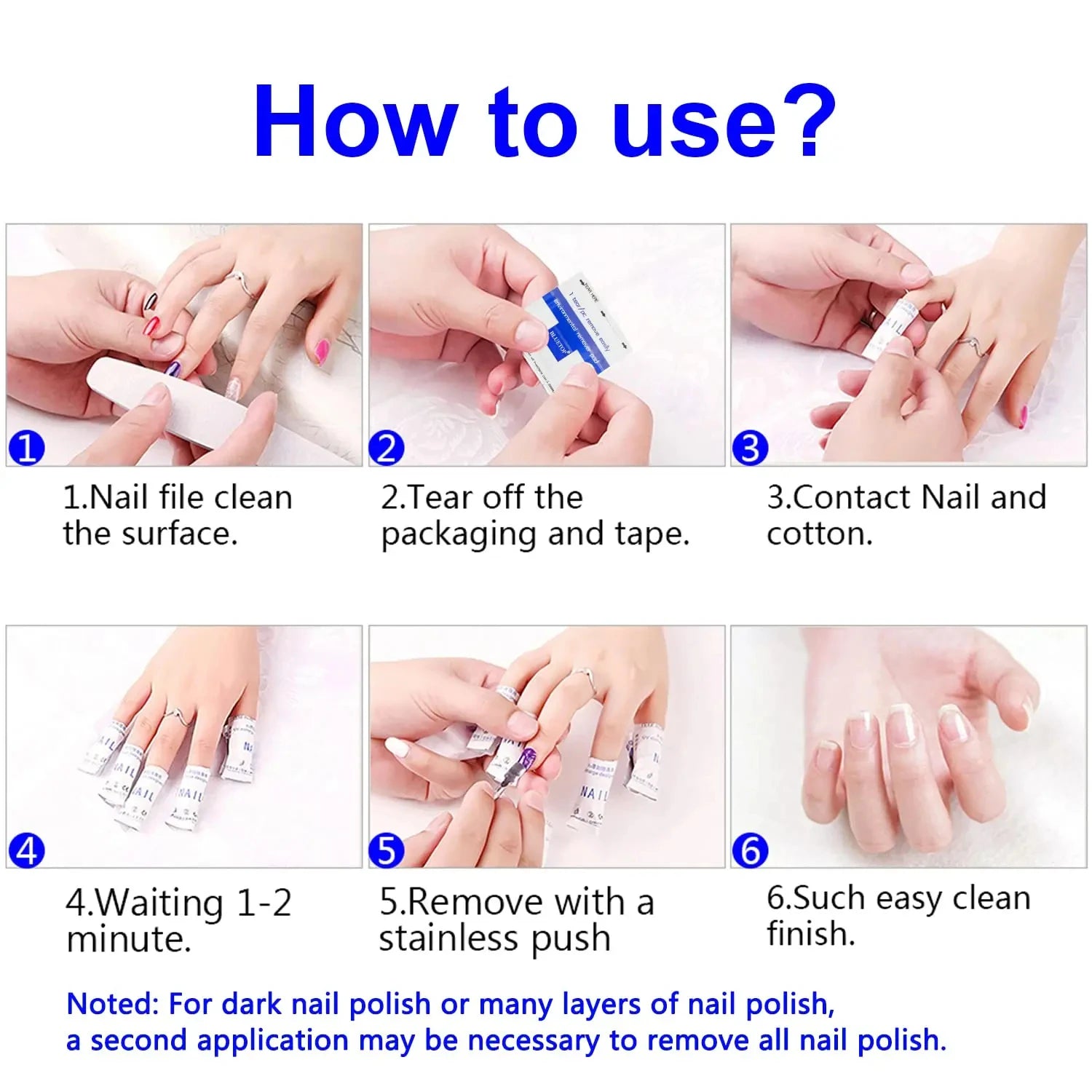 100/200pcs Gel Nail Remover Manicure Tools Wet Wipes Paper Pads Nail Polish Remover Wraps Foil Nail Art Cleaner One Step Remove