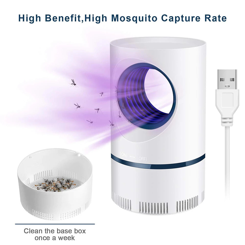 1 PC Electric Fly Bug Mosquito Insect Killer LED Light Trap Control Lamp Small Pest with USB Power Supply and Adapter